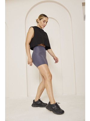 Comstar Yüksek Bel Loklu Toparlayıcı Etkili Şort Tayt