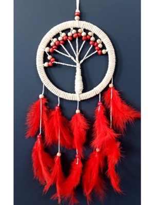 Feyza Design Kırmızı Kuş ve Hayat Ağacı Temalı Rüya Dükkanı Duvar Süsü