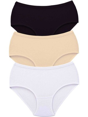 ModaSize 3 Adet Tutku Kadın Yüksek Bel Bato Kalın Lastik Külot S5