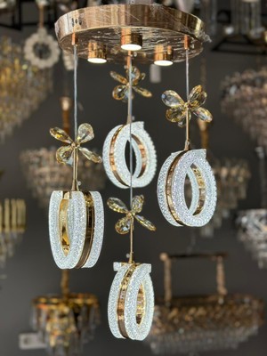 Yeni Model 4 Sarkıt Lüx LED Avize 3 Işık Seçeneği