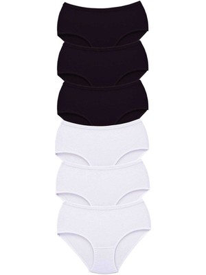 ModaSize 6 Adet Tutku Kadın Yüksek Bel Bato Kalın Lastik Külot S4