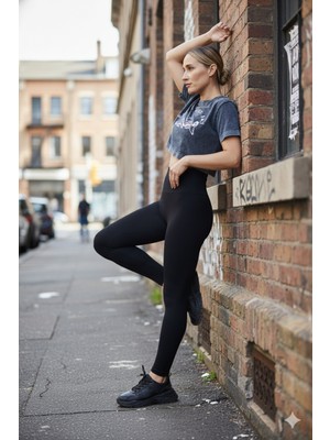 Comstar Yüksek Bel Dikişsiz Fitilli Tayt