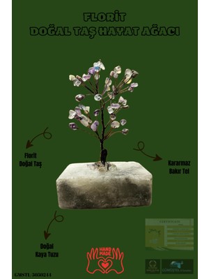 Feyza Design El Yapımı Doğal Taş Hayat Ağacı Biblo, Sertifikalı ve Sürprizli Tasarım