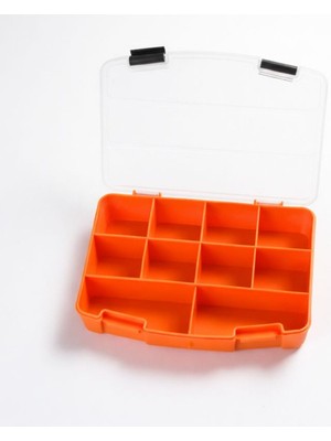 9 Bölmeli Şeffaf Plastik Organizer Kutu, Vidalık ve Dübel Kutusu 19,5X13,5
