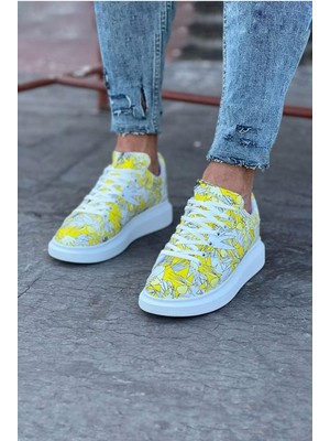 Sarı Cok Boyalı Erkek Casual Ayakkabı