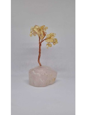 Feyza Design Pembe Kuvars Hayat Ağacı Orta Taşı, Şifa ve Pozitif Enerji Kaynağı