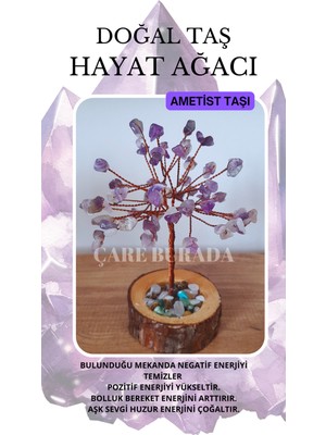 Feyza Design Doğal Ametist Taşıyla Hayat Ağacı Temalı Takı ve Süsler