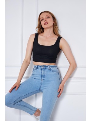 Comstar Kadın Askılı Crop Top Bluz