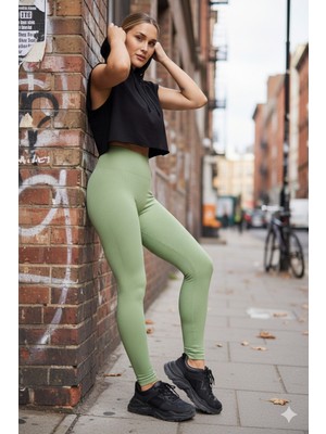 Comstar Yüksek Bel Dikişsiz Fitilli Tayt