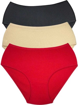 ModaSize 3 Adet Kadın Yüksek Bel Ribana Bato Külot S027