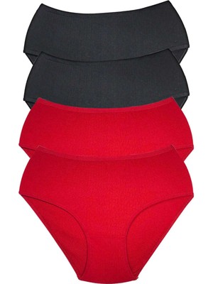 ModaSize 4 Adet Kadın Yüksek Bel Ribana Bato Külot S013