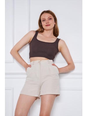 Comstar Kadın Askılı Crop Top Bluz