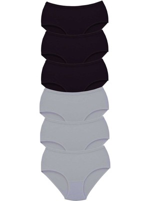 ModaSize 6 Adet Tutku Kadın Yüksek Bel Bato Kalın Lastik Külot S3