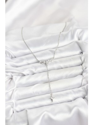 316L Çelik Zincir Gümüş Renk Yıldız Model Y Kadın Kolye