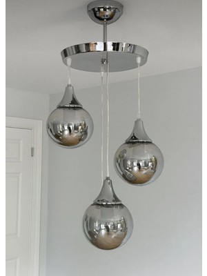 LED Yeni Model 3 Sarkıt Lüx Avize 3 Ampüllü