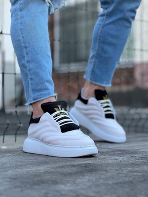 Beyaz Siyah Erkek Casual Ayakkabı