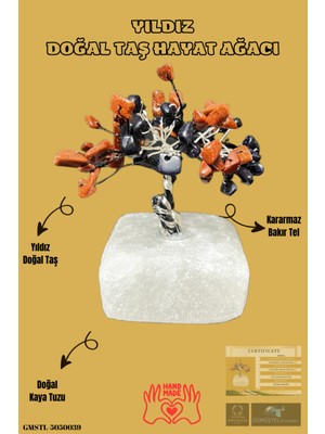 Feyza Design El Yapımı Doğal Taş Hayat Ağacı Biblo Sürpriz Hediyeli, Sertifikalı