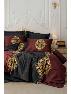 Palace Saten Çift Kişilik Nevresim Takımı Ebren Antrasit