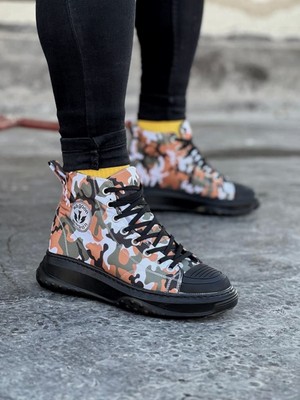 Koyu Askeri Erkek Yarım Bilek Casual Ayakkabı