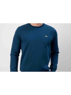 Lacoste Bisiklet Yaka Regular Fit Uzun Kol Petrol Mavi