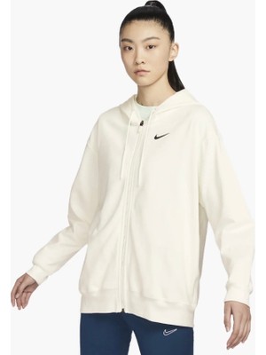 Nike Sportswear Oversized Statement Jersey Full-Zip Hoodie Bol Kalıp Krem Kadın Sweatshirt DM6415-133