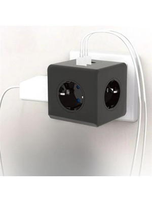 Go İthalat Isıya Dayanıklı Termal Akım Korumalı ve Çocuk Korumalı 3 Priz Girişli 3 USB Girişli Küp Priz (5440)
