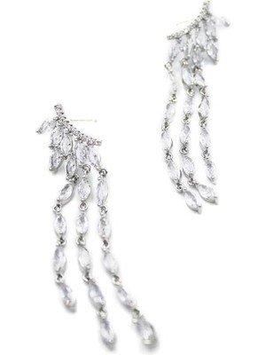 ModaSize Zirkon Taşlı Küpe - Gümüş