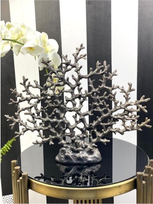 Feyza Design Yüksek Çekicilikli Mercan Çok Dallı Hayat Ağacı Biblo, Şık Dekorasyon Ürünü