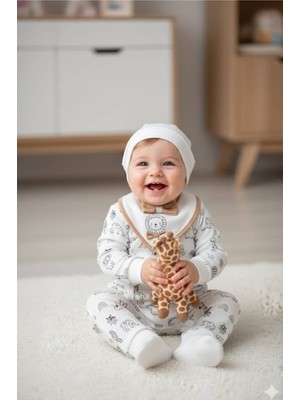 Diamondstar Erkek Bebek Zebra Battaniyeli 7 Li Zıbın Hastane Çıkış Seti