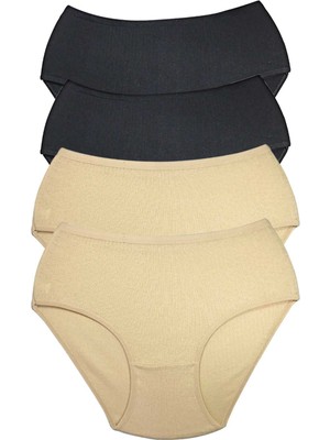 ModaSize 4 Adet Kadın Yüksek Bel Ribana Bato Külot S014