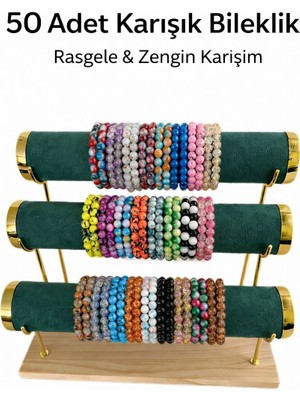 Modvina 50  Adet Karışık Misinalı Bileklik Seti – Her Bileğe Uygun, Premium Kalite, Günlük & Kombinlik Takı