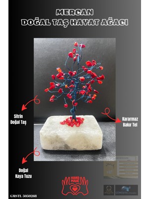 Feyza Design El Yapımı Doğal Mercan Hayat Ağacı Biblo Sürpriz Hediyeli