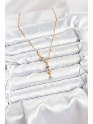 316L Çelik Zincir Gold Renk Kutup Yıldızı Model Kadın Kolye