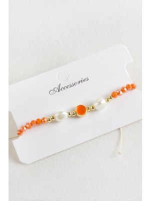 Mineli Inci Kristal Makrome Ip Bileklik