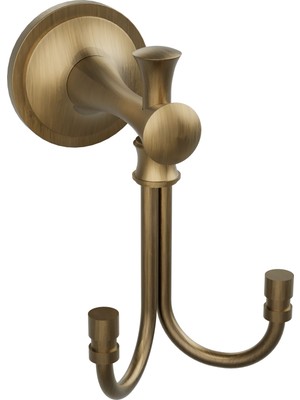 Conta Astra Serisi Antik Pirinç Ikili Banyo Askılığı | Duvara Monte | Paslanmaz Metal