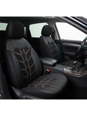Auto Good Store Jeep Renegade Uyumlu Lüx Deri Detaylı Keten Oto Koltuk Kılıfı Ön Arka Takım Karaca Dark Siyah