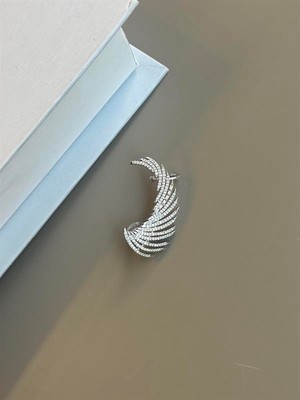 ModaSize Taşlı Kıkırdak Küpe - Gümüş