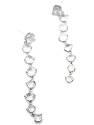 ModaSize Zirkon Taşlı Küpe - Gümüş