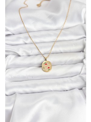 316L Çelik Zincir Gold Renk Fil Figürlü Kadın Kolye