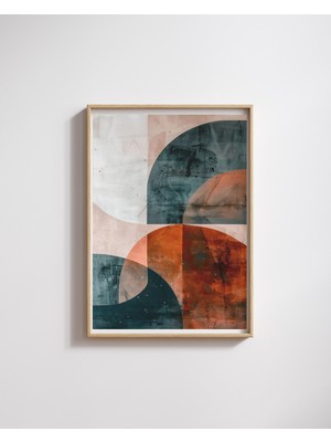 Fuart.Co Kırmızı Turkuaz Dijital Baskı Poster (Çerçevesiz) BOFU