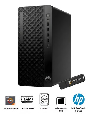 HP Amd Ryzen 5 8500G | 64 GB Ddr5 Ram | 4 Tb SSD | Windows 11 Pro | Masaüstü Bilgisayar