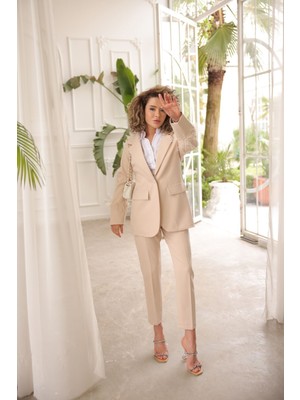 Comstar Kadın Manşet Püsküllü Ceket Pantolon Takım