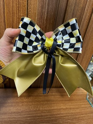 Mackenzie Desenli Damalı Fiyonk Gold Kurdele 1”Adet