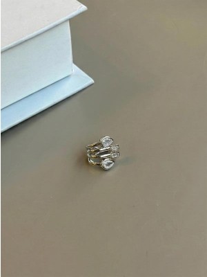 ModaSize Taşlı Kıkırdak Küpe - Gümüş