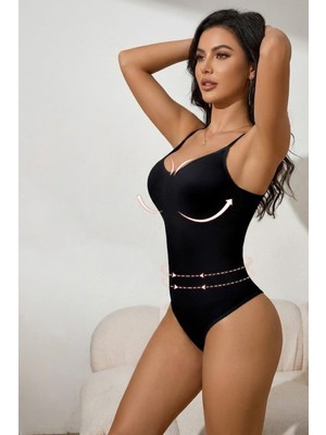 King Bee Kims Model Bel Şekilendirici Toparlayıcı Sıkılaştırıcı Alttan Çıtçıtlı Butt Lifter Zıbın Korse Siyah Renk