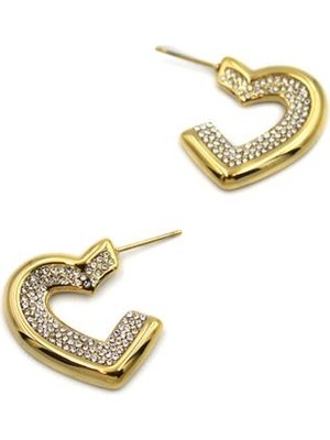 ModaSize Kalp Küpe - Altın