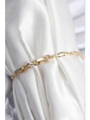 Pirinç Vıp Seri Gold Renk Sıralı Damla Model Kadın Bileklik