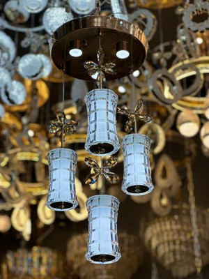 Yeni Model 4 Sarkıt Lüx LED Avize 3 Işık Seçeneği