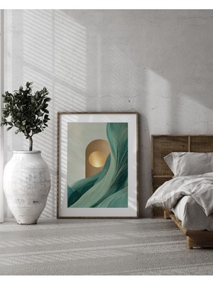 Fuart.Co Yeşil Dalgalar Dijital Baskı Poster (Çerçevesiz) BOFU