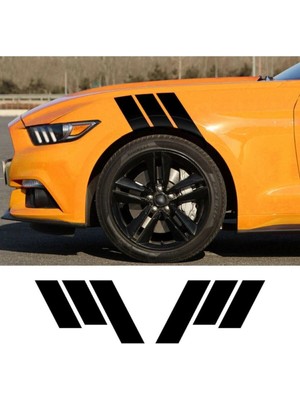 AK-SA-STR Oto Çamurtluk Sport Özel Yeni Sticker 3lü Şerit Sağ-Sol 47*27,5 cm